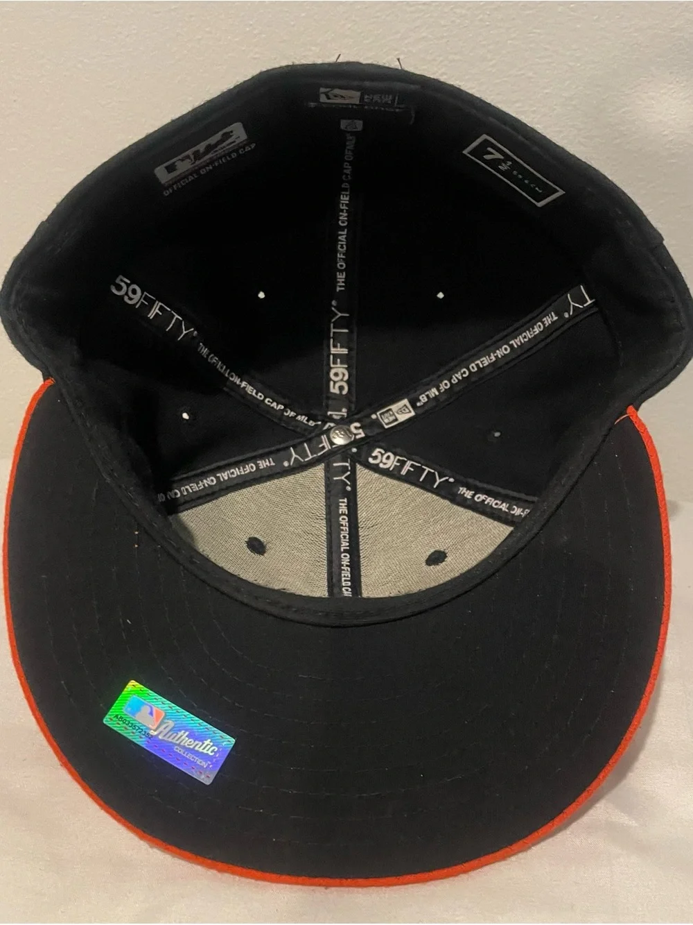 New Era Baltimore Orioles MLB Black and Orange Fitted Baseball Hat 7 1/2 - Picture 3 of 5
